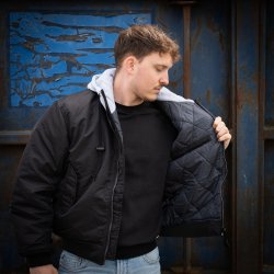 Fostex MA-1 Hooded Bomber Jacket - Black