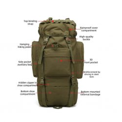 Mochila Nordic Army Defender – 65 litros – Verde oliva
