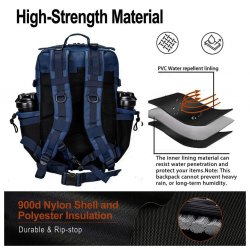 Nordic Army Laser Cut Gym Backpack - Navy Blue- 45Liter