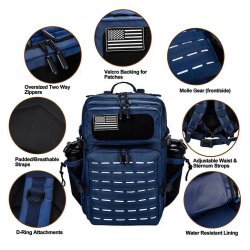 Nordic Army Laser Cut Gym Backpack - Navy Blue- 45Liter