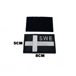 flagga-tygmärke-grå