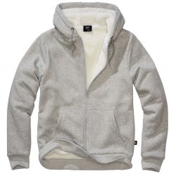 Brandit Hoodie med foder - Grey Melange