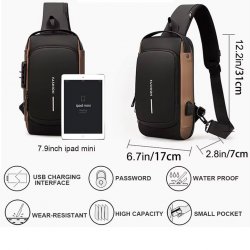 Army Gross Sling-laukku, Crossbody-laukku – Musta-Vihreä