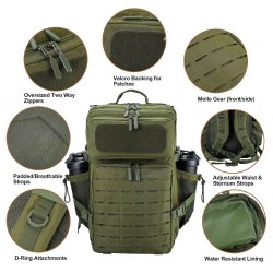 Nordic Army Laser Cut Gym Backpack - Army Green - 45Liter