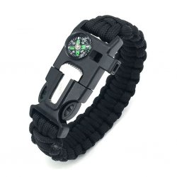 Paracord-Armband, Pfeife, Kompass, Feuerstahl