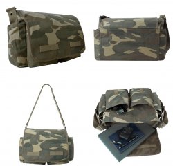 VINTAGE Canvas WOODLAND Klassisk MESSENGER Väska