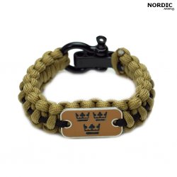 Royal Crown Paracord armband - Kaki/Svart