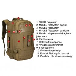 Nordic-Army Protector Duffel Backpack 55L - Coyote Brun