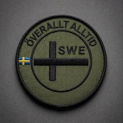 Ruotsalainen kangasmerkki tarrakiinnityksellä | Alltid överallt