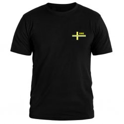 Army Gross - Thin Blue Line SWE T-Shirt - Gul logga - Svart