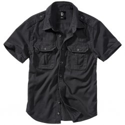 Brandit Vintage Short-Sleeved Summer Shirt Men – 100% Cotton - Black