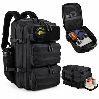 Army Gross Tactical Backpack with Shoe Compartment & MOLLE 65L – Black