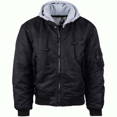 Fostex MA-1 Hooded Bomberjacka - Svart