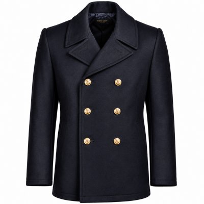 Mil-Tec Skipperjakke Pea Coat – Marineblå