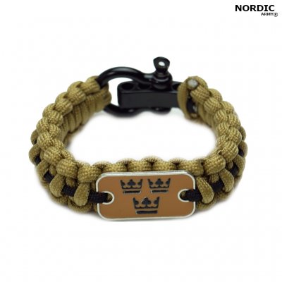 Royal Crown Paracord armband - Kaki/Svart