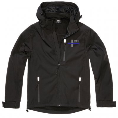 Brandit Softshelljacka Hurricane SWE Thin Blue Line - Svart